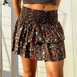 Black floral h&m skirt